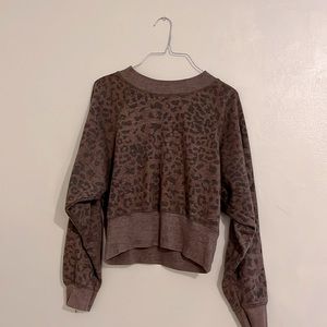 Dark leopard crew neck